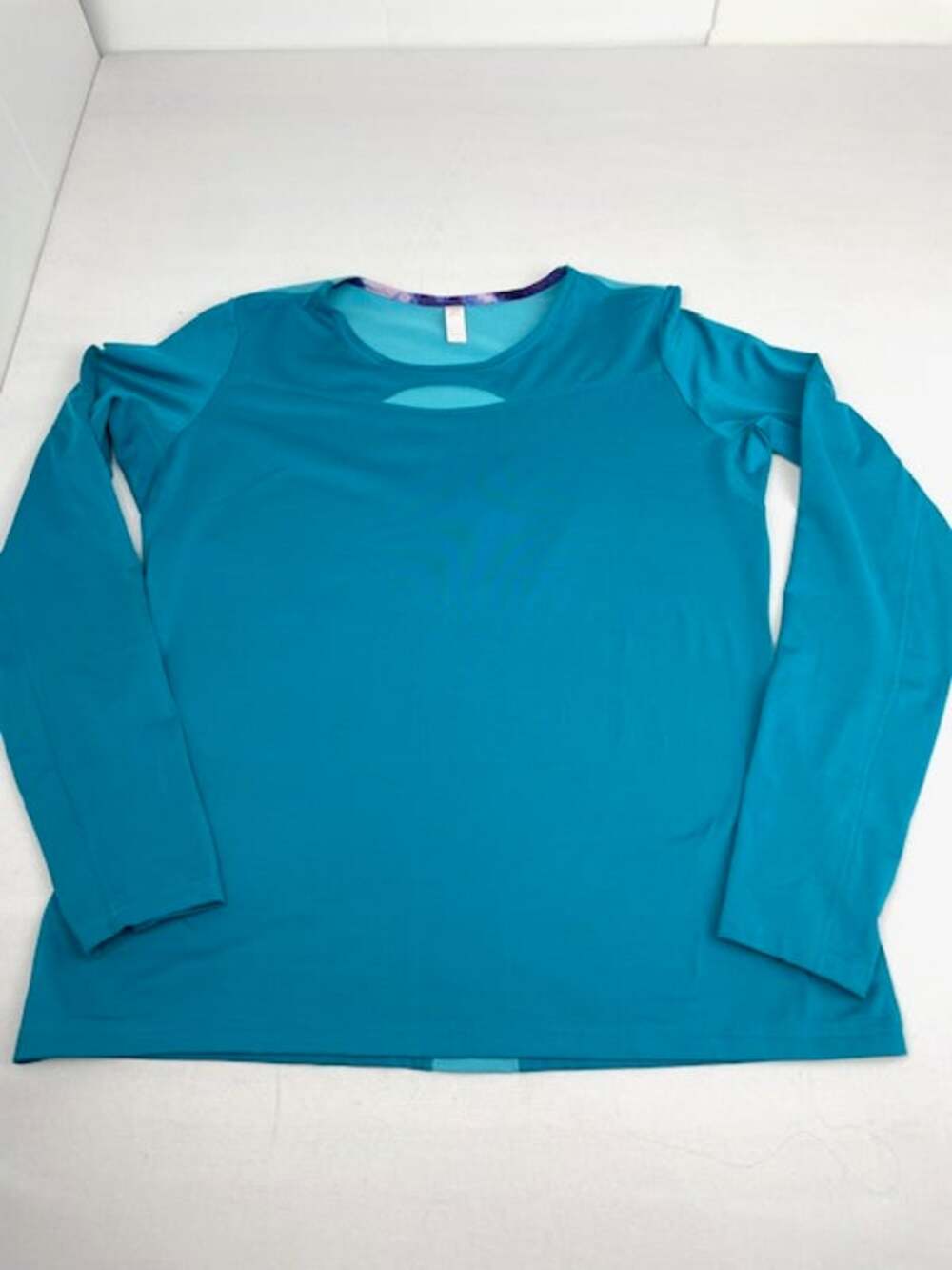 Lucy Fire Me Up Reflective Long Sleeve Running Top Teal Blue Large NWT